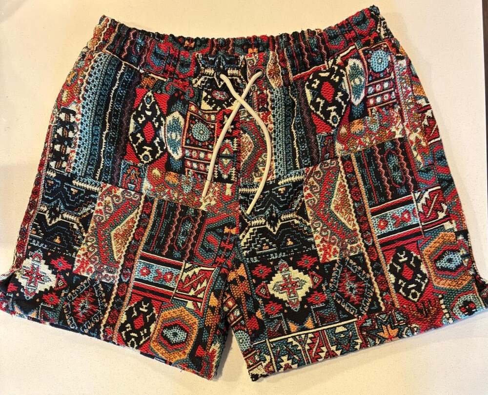 Maison Article Tapestry Jacquard Shorts Multicolor Boho Size L